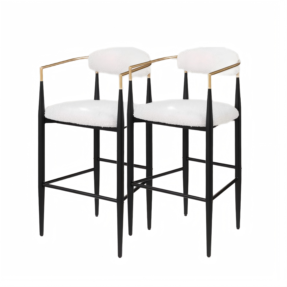 Modern Minimalist Adjustable Height Swivel Faux Leather Bar Stools 