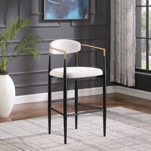 Modern Minimalist Adjustable Height Swivel Faux Leather Bar Stools 