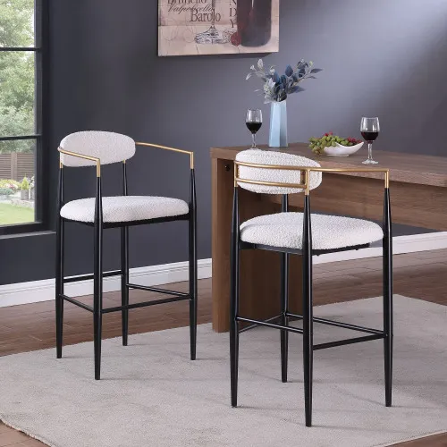 Modern Minimalist Adjustable Height Swivel Faux Leather Bar Stools 