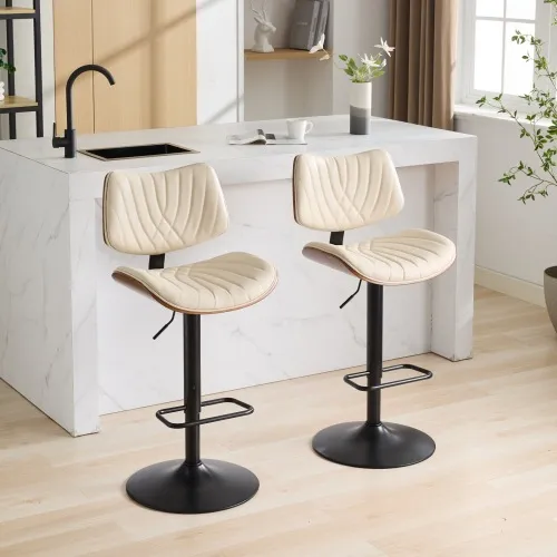Mid-Century Modern Adjustable Swivel Bar Stools Mid-Century Modern Adjustable Swivel Bar Stools