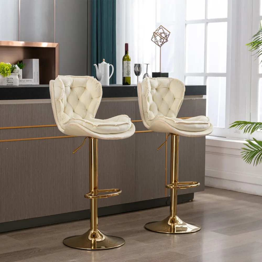 Modern Velvet Adjustable Bar Stools Modern Velvet Adjustable Bar Stools