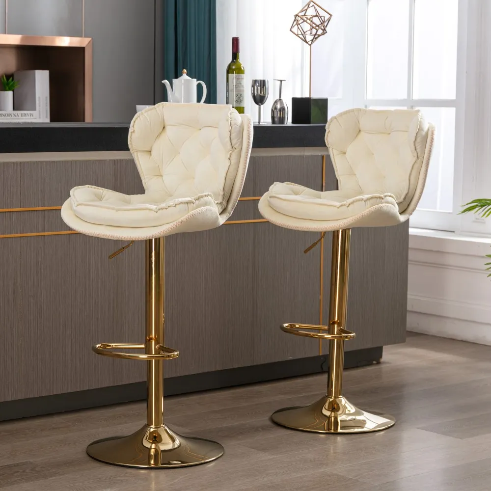 Modern Velvet Adjustable Bar Stools Modern Velvet Adjustable Bar Stools