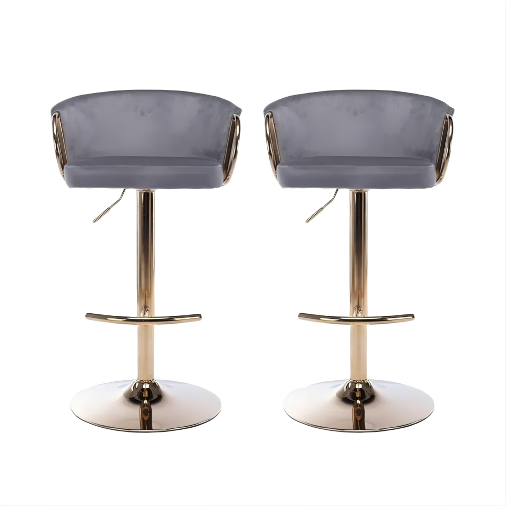 Modern Adjustable Swivel Velvet Bar Stools