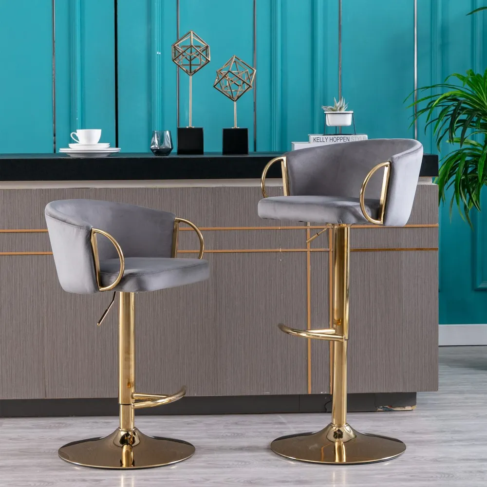 Modern Adjustable Swivel Velvet Bar Stools Modern Adjustable Swivel Velvet Bar Stools