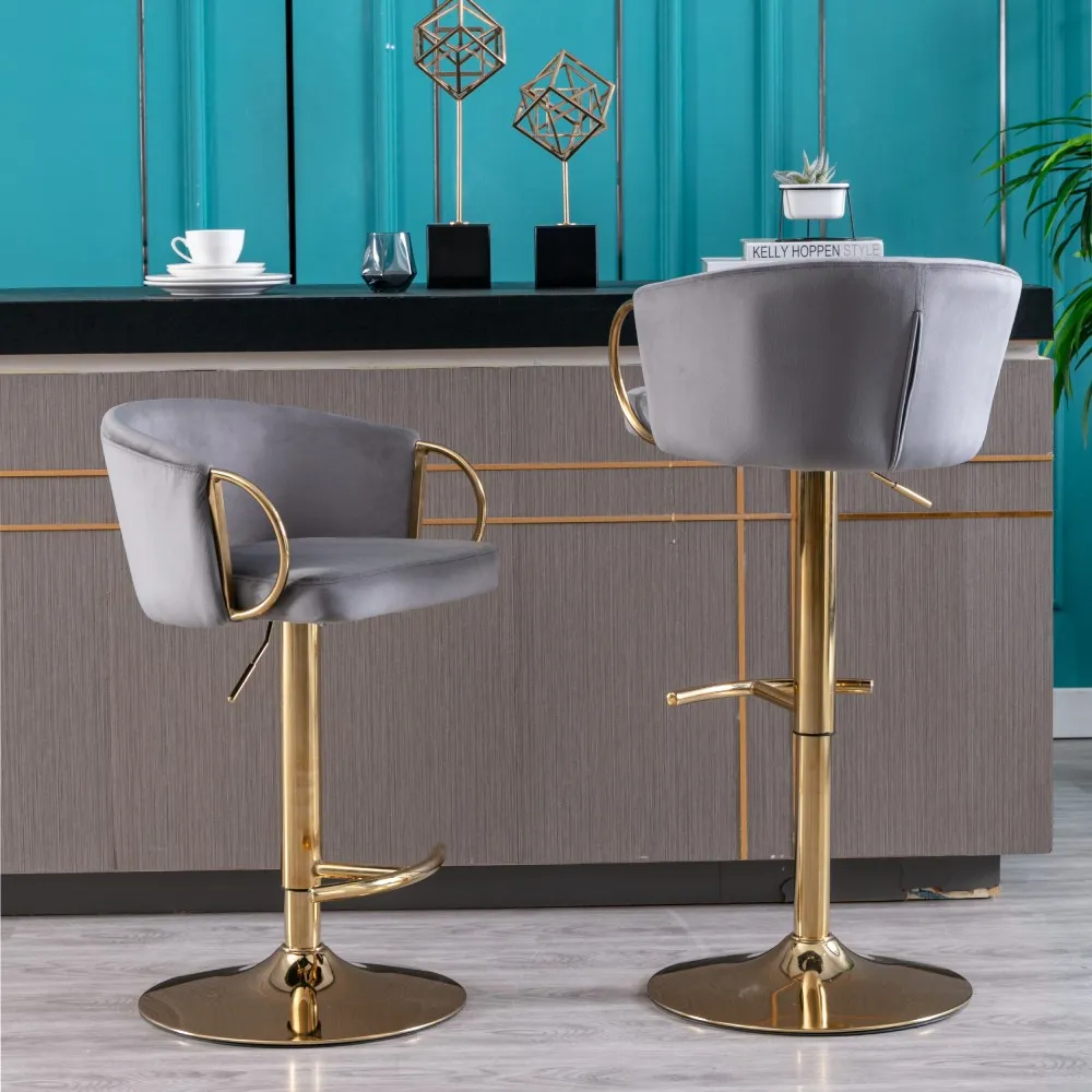 Modern Adjustable Swivel Velvet Bar Stools Modern Adjustable Swivel Velvet Bar Stools