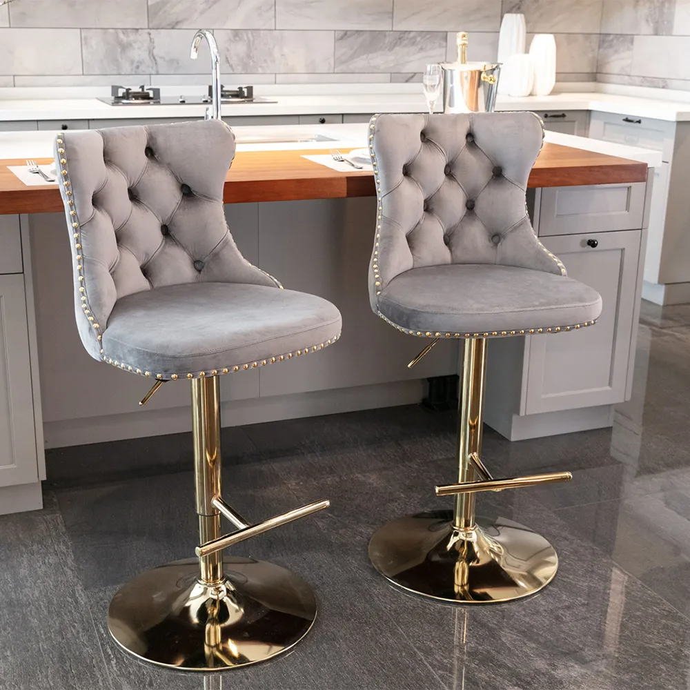 Modern Luxury Adjustable Height Swivel Upholstered Bar Stools Modern Luxury Adjustable Height Swivel Upholstered Bar Stools