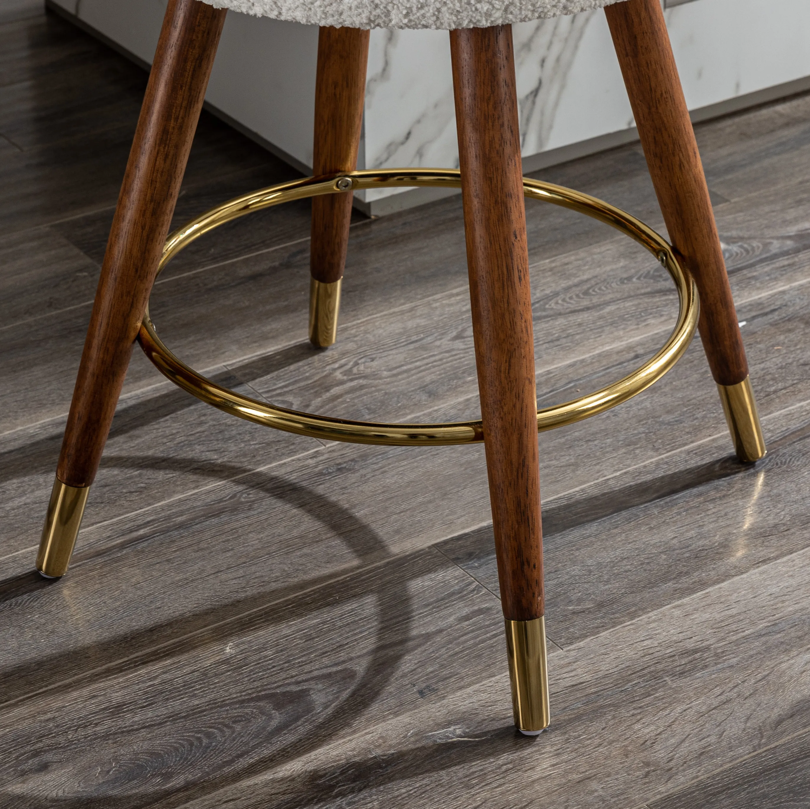 Mid-Century Modern Swivel Solid Wood Counter Stool Mid-Century Modern Swivel Solid Wood Counter Stool