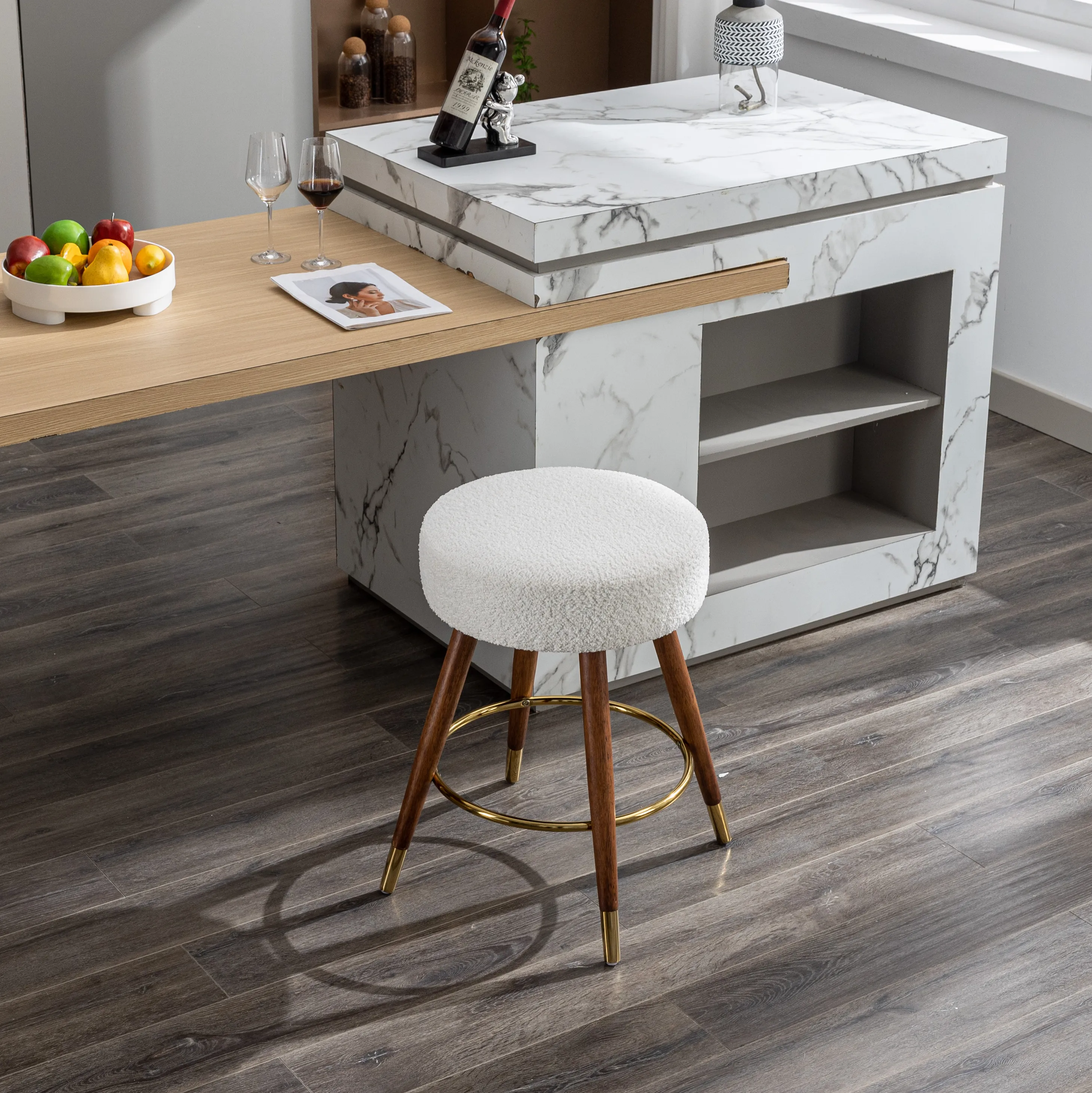 Mid-Century Modern Swivel Solid Wood Counter Stool Mid-Century Modern Swivel Solid Wood Counter Stool