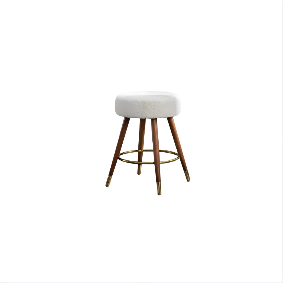 Mid-Century Modern Swivel Solid Wood Counter Stool