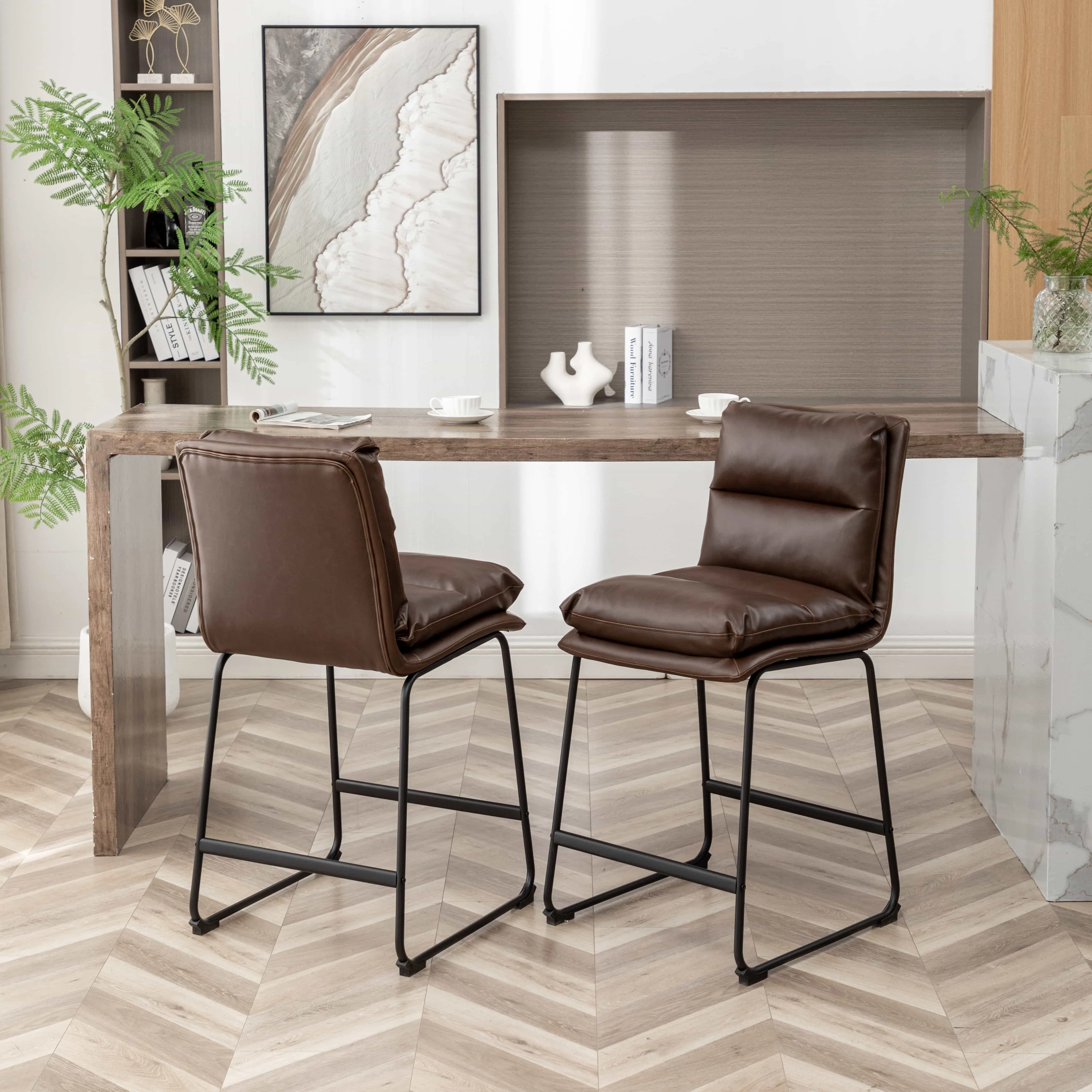 Modern Upholstered Counter Height Bar Stools