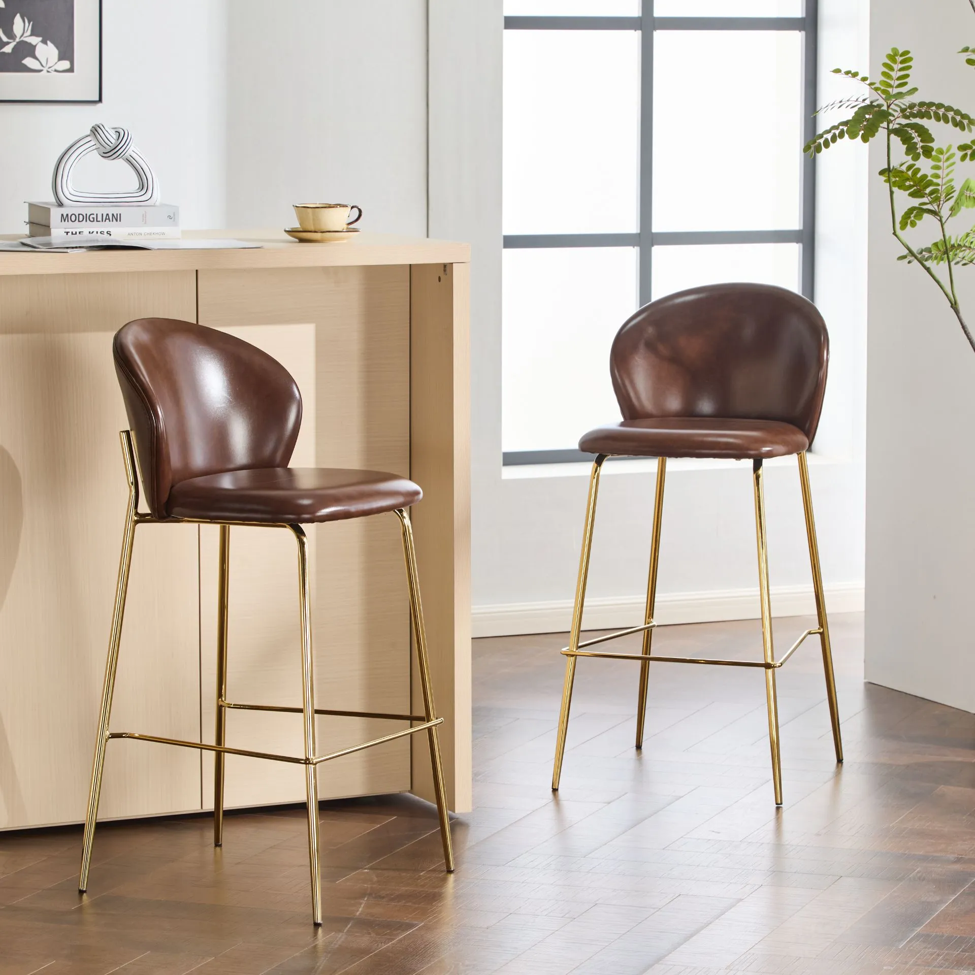 Modern Upholstered Bar Height Bar Stools