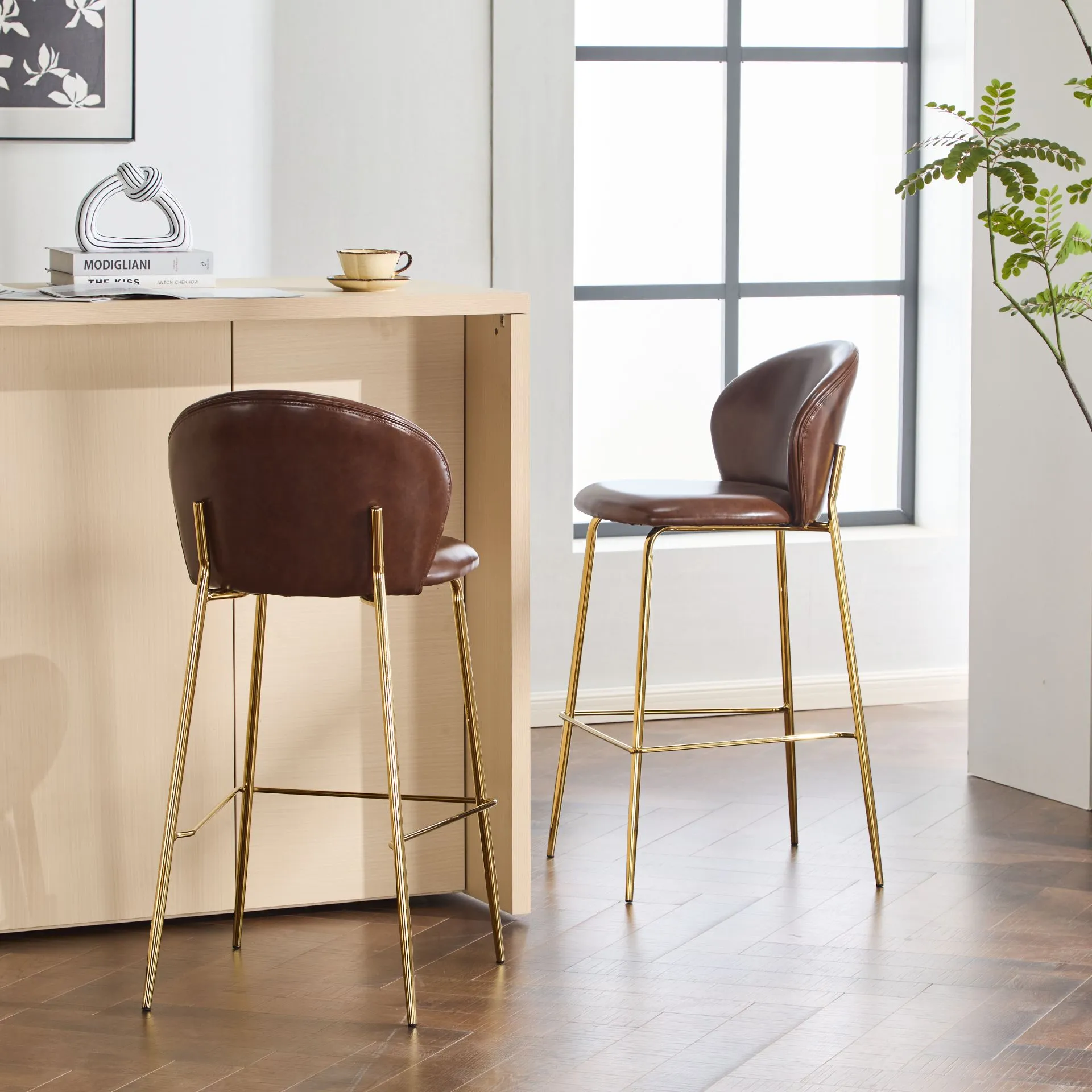 Modern Upholstered Bar Height Bar Stools