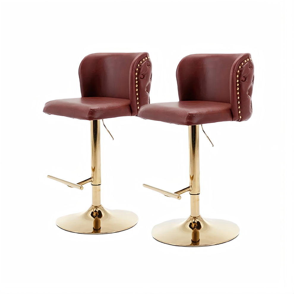 Modern Luxury Adjustable Height Swivel Faux Leather Bar Stools