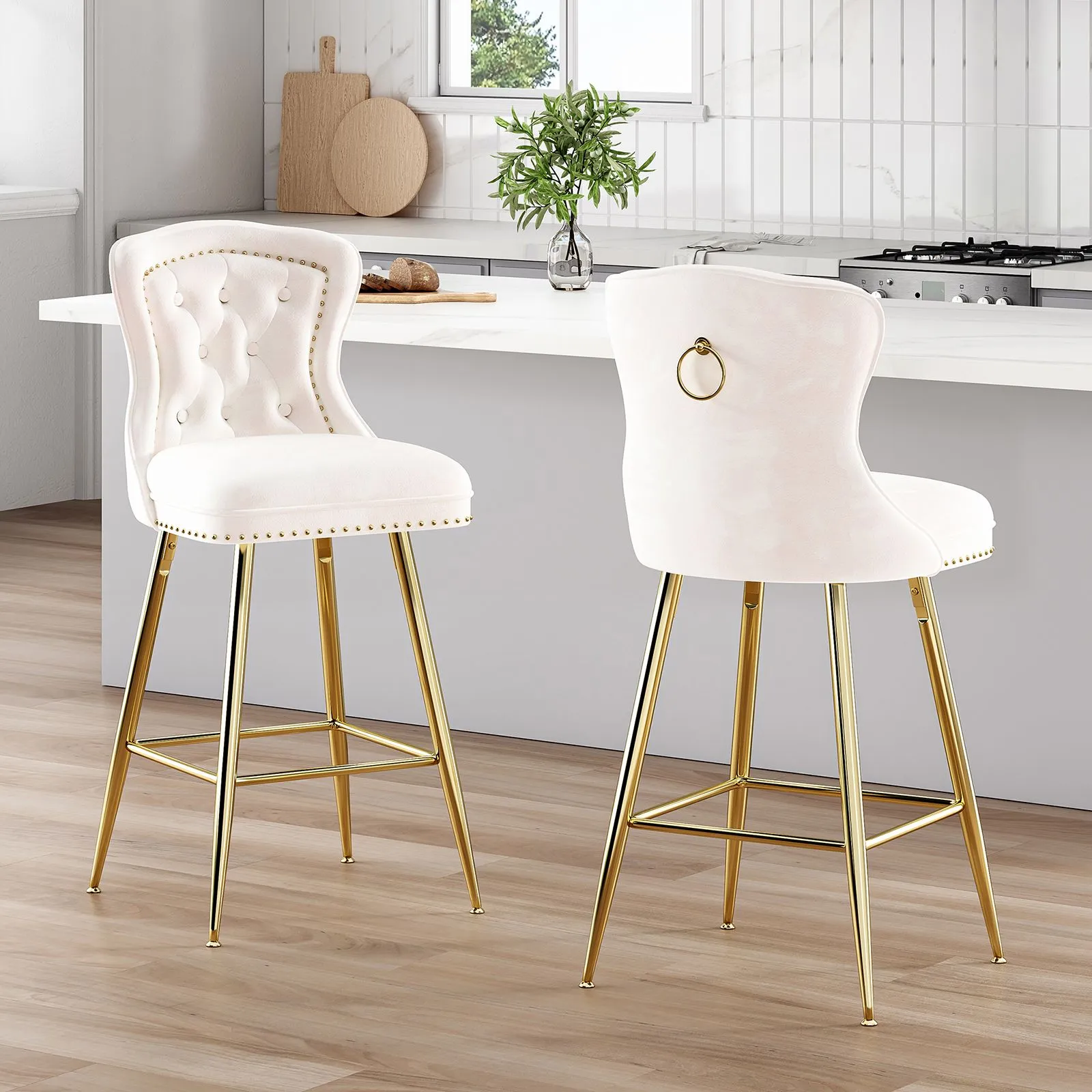 Modern Upholstered Counter Height Bar Stools 