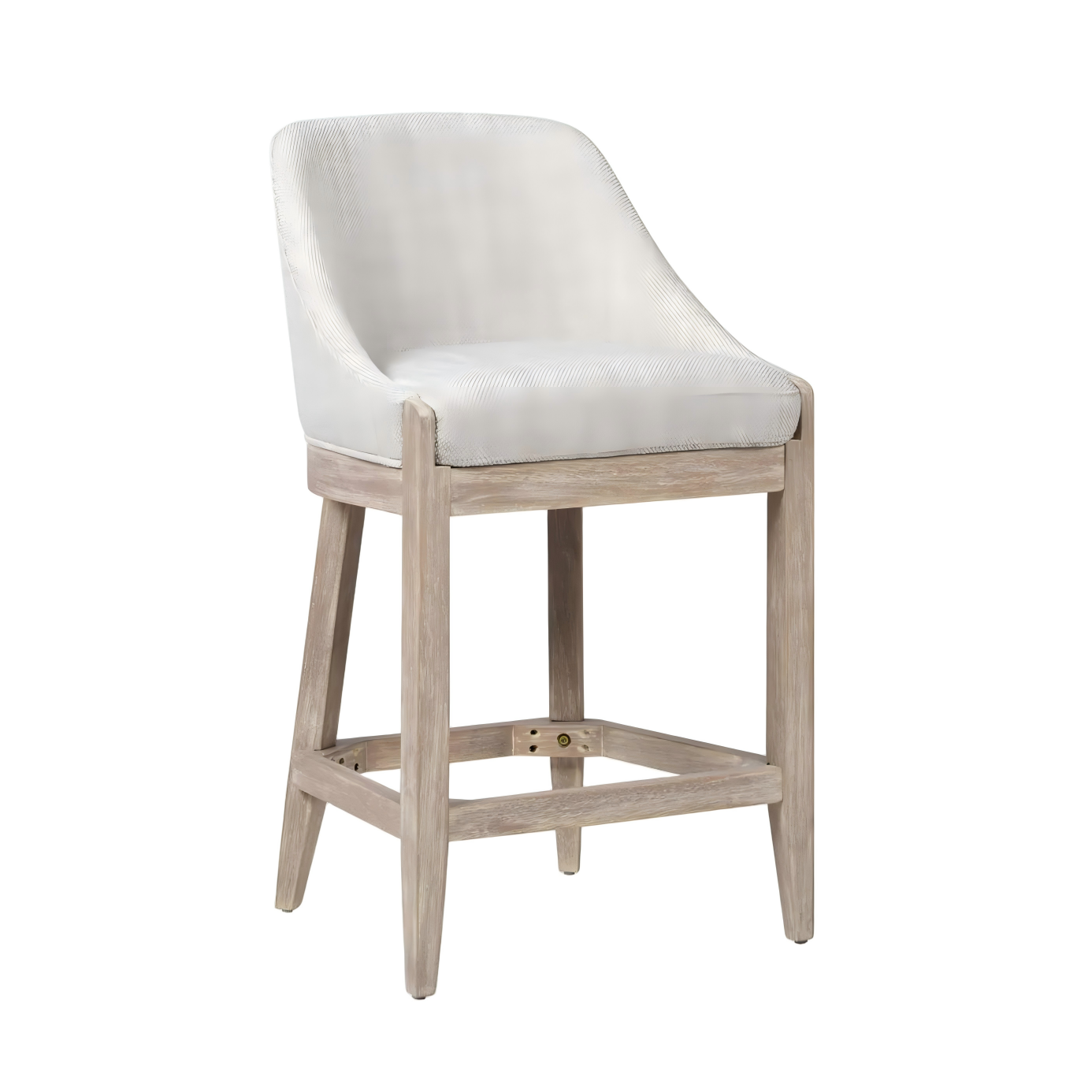 Modern Coastal Wooden Upholstered Counter Height Bar Stool