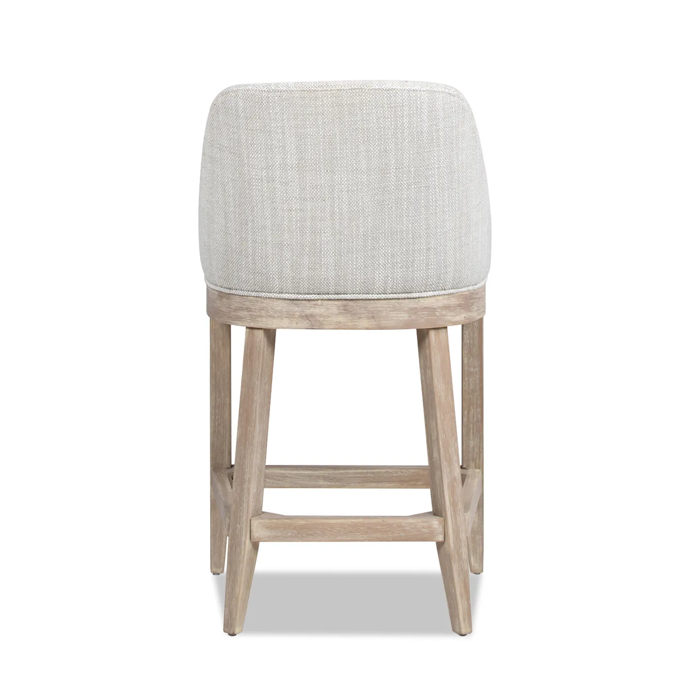 Modern Coastal Wooden Upholstered Counter Height Bar Stool