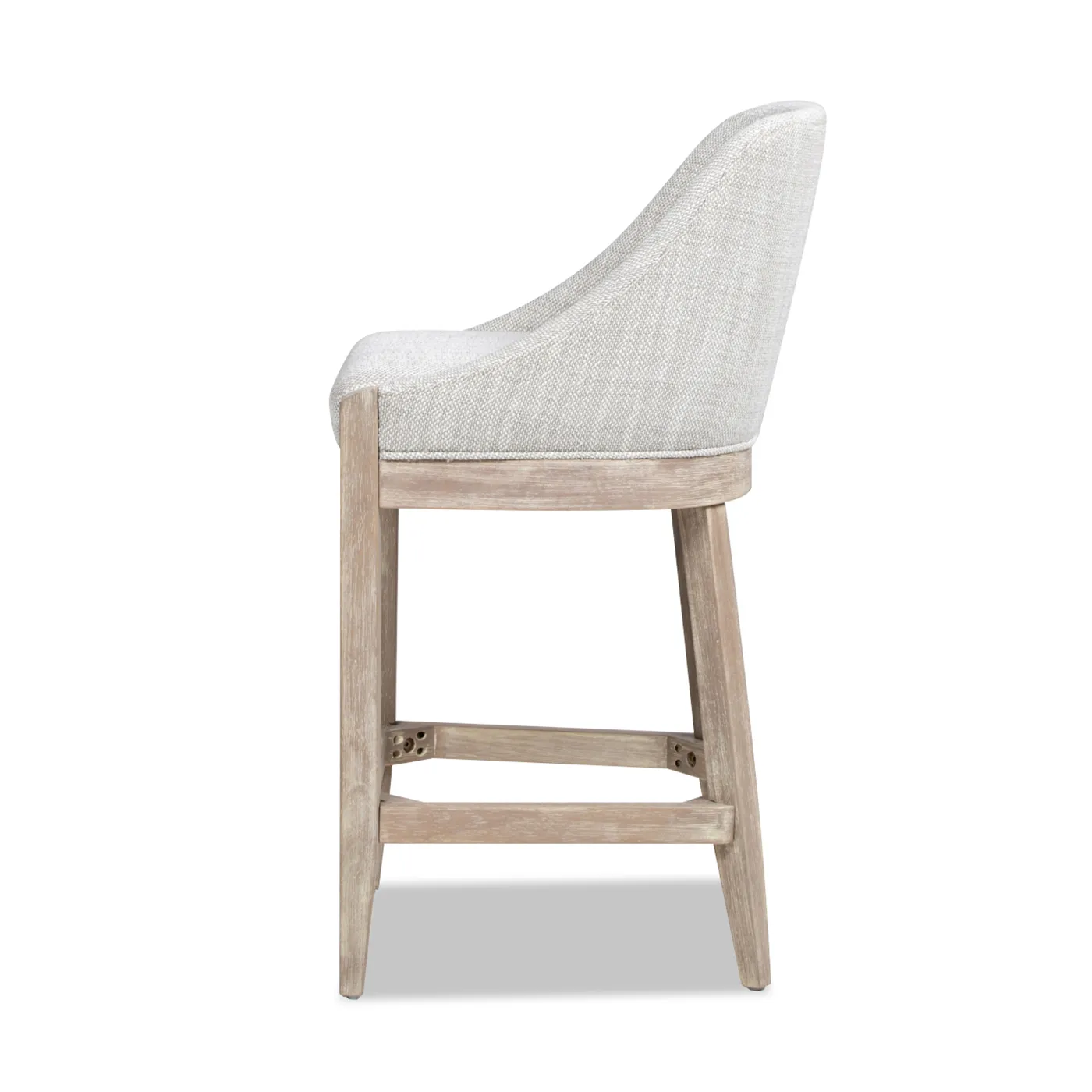 Modern Coastal Wooden Upholstered Counter Height Bar Stool