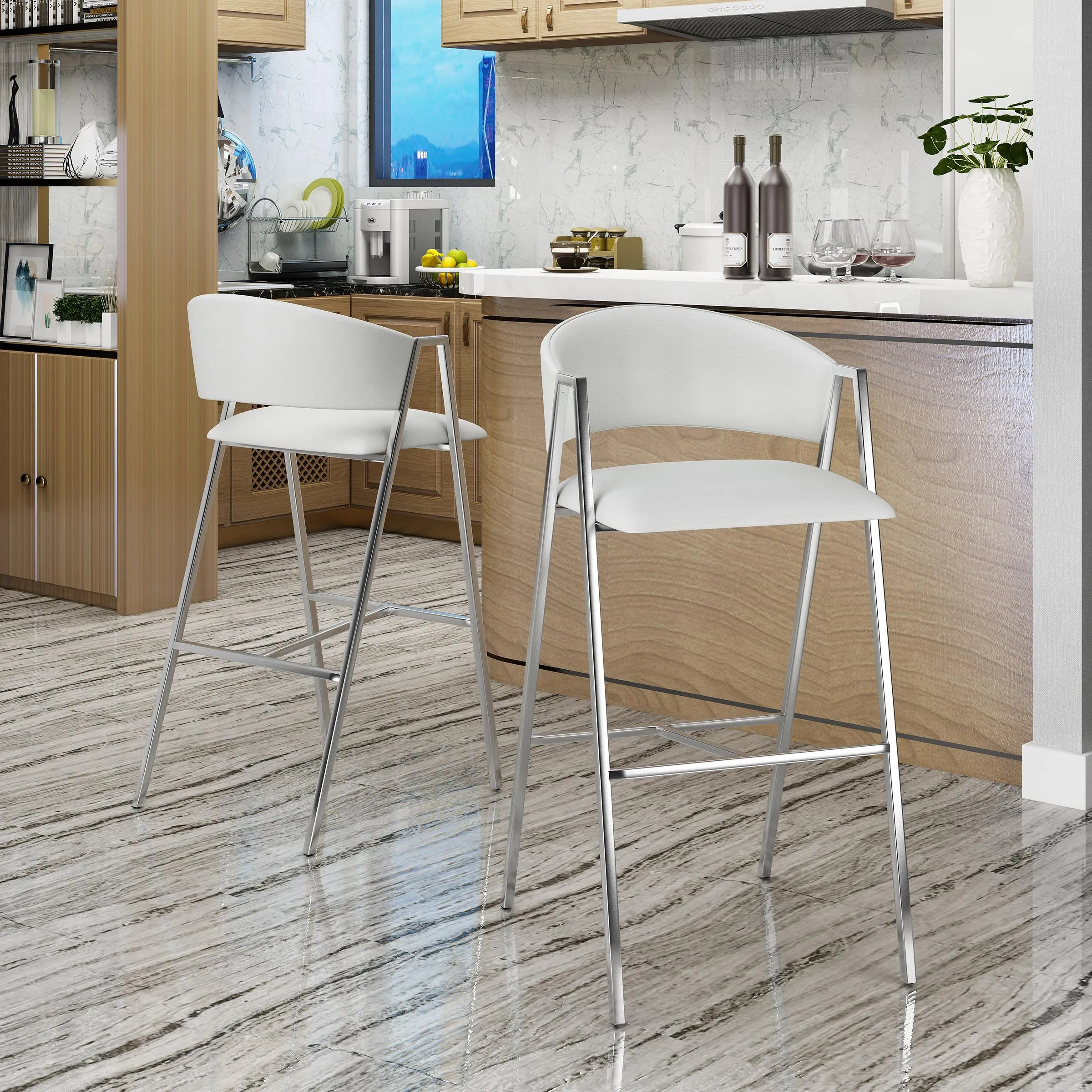 Modern Upholstered Low Back Bar Stools Modern Upholstered Low Back Bar Stools