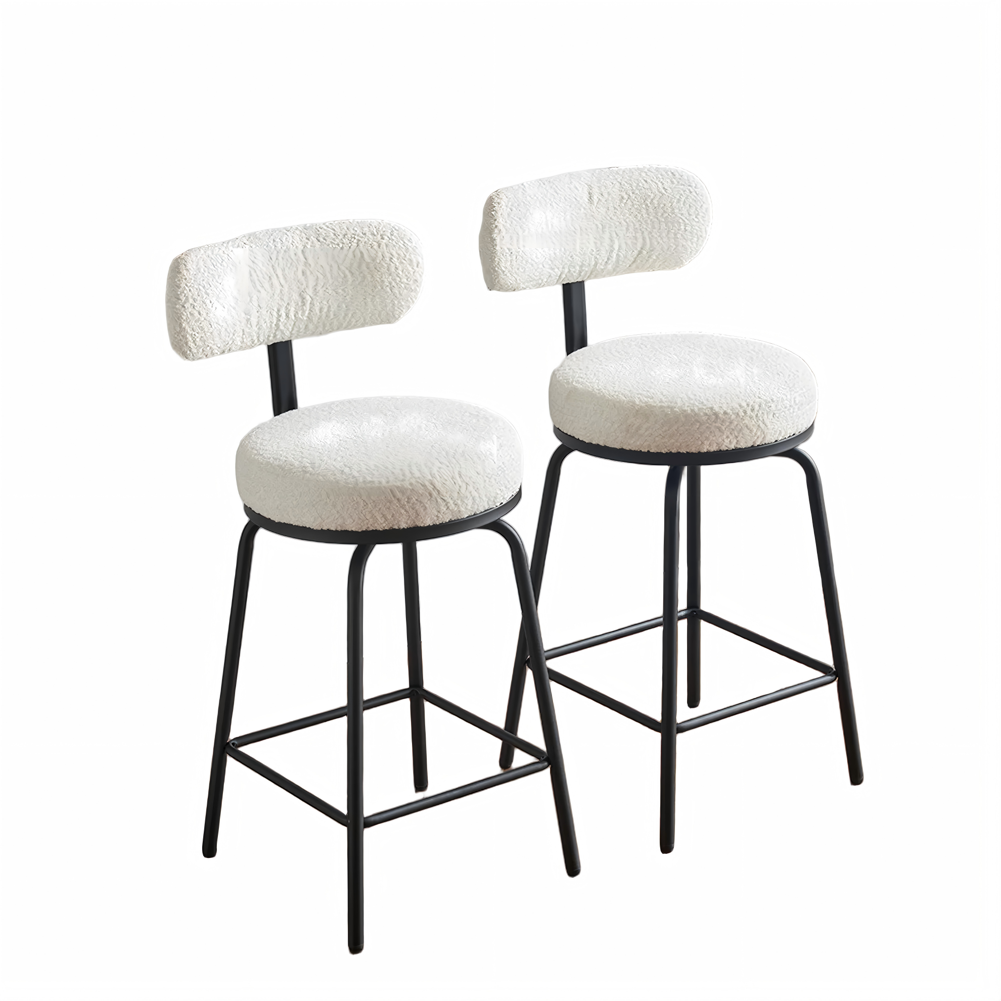 Modern Swivel Upholstered Fabric Counter Stools