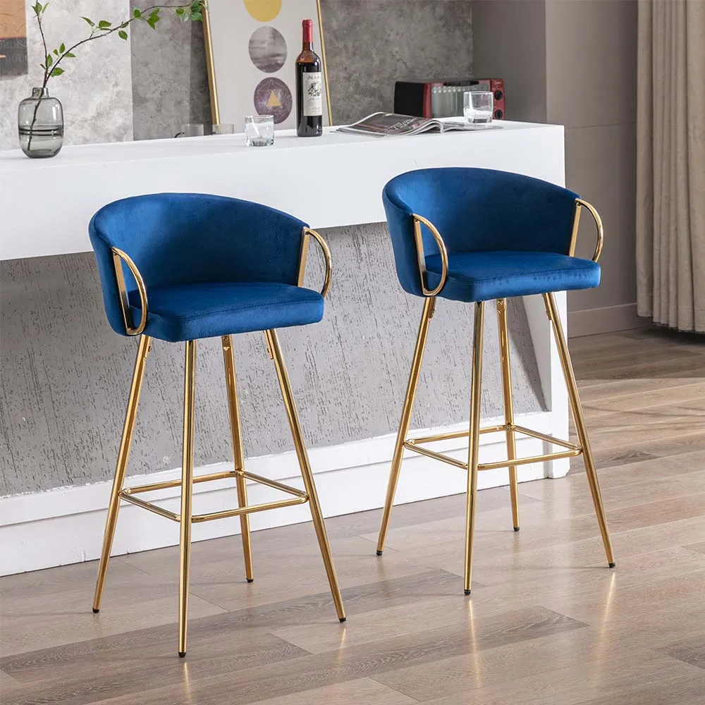 Modern Luxury Counter Height Velvet Fabric Bar Stools Modern Luxury Counter Height Velvet Fabric Bar Stools