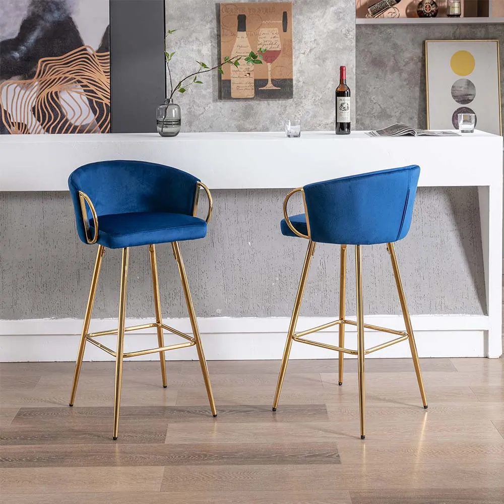 Modern Luxury Counter Height Velvet Fabric Bar Stools Modern Luxury Counter Height Velvet Fabric Bar Stools