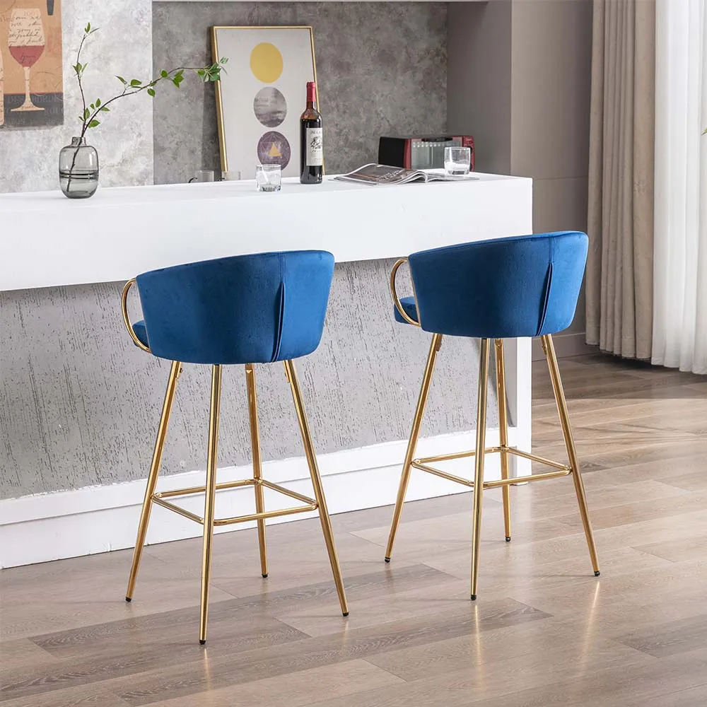 Modern Luxury Counter Height Velvet Fabric Bar Stools Modern Luxury Counter Height Velvet Fabric Bar Stools