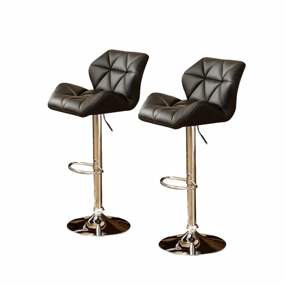 Modern Luxury Adjustable Height Faux Leather Bar Stools