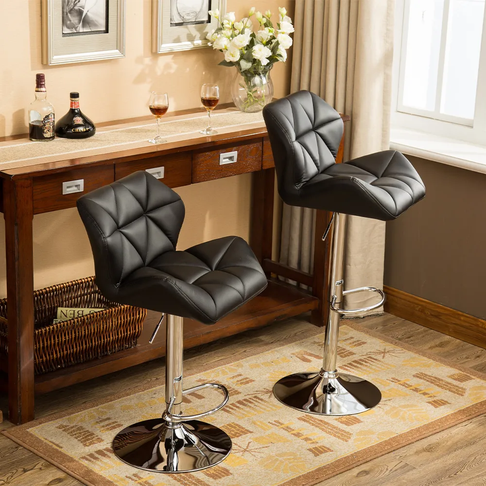 Modern Luxury Adjustable Height Faux Leather Bar Stools Modern Luxury Adjustable Height Faux Leather Bar Stools