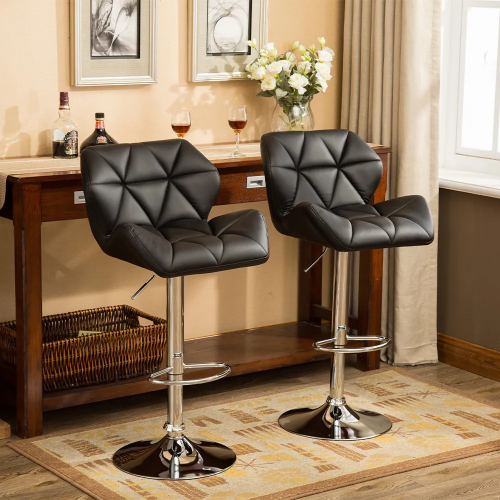 Modern Luxury Adjustable Height Faux Leather Bar Stools Modern Luxury Adjustable Height Faux Leather Bar Stools