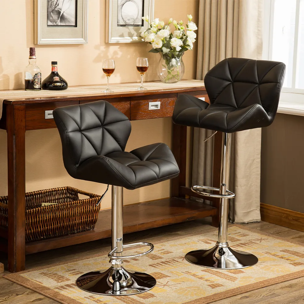 Modern Luxury Adjustable Height Faux Leather Bar Stools Modern Luxury Adjustable Height Faux Leather Bar Stools