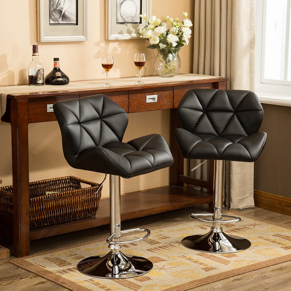 Modern Luxury Adjustable Height Faux Leather Bar Stools Modern Luxury Adjustable Height Faux Leather Bar Stools
