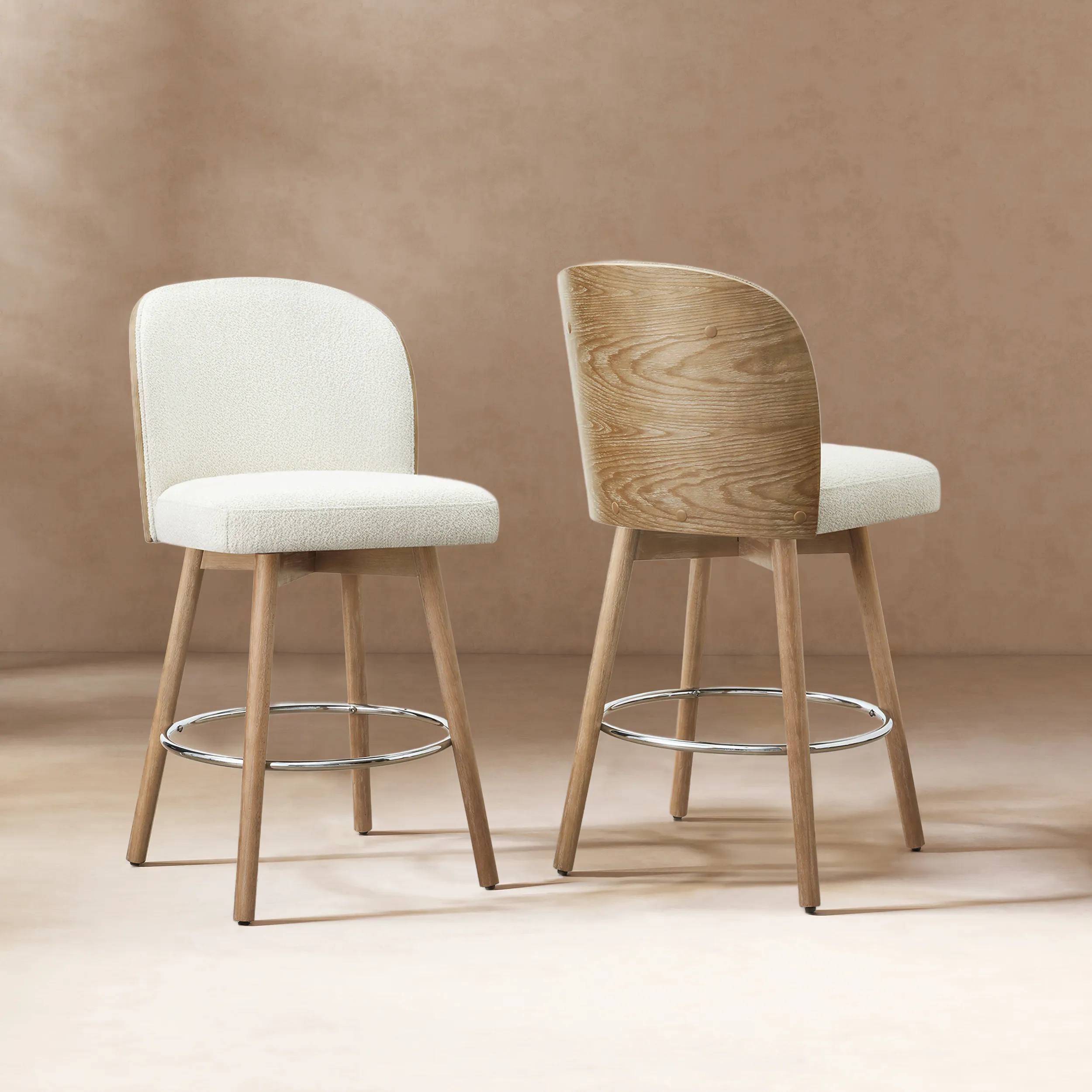 2026042801521996 Modern Upholstered Swivel Solid Wood Counter Stools