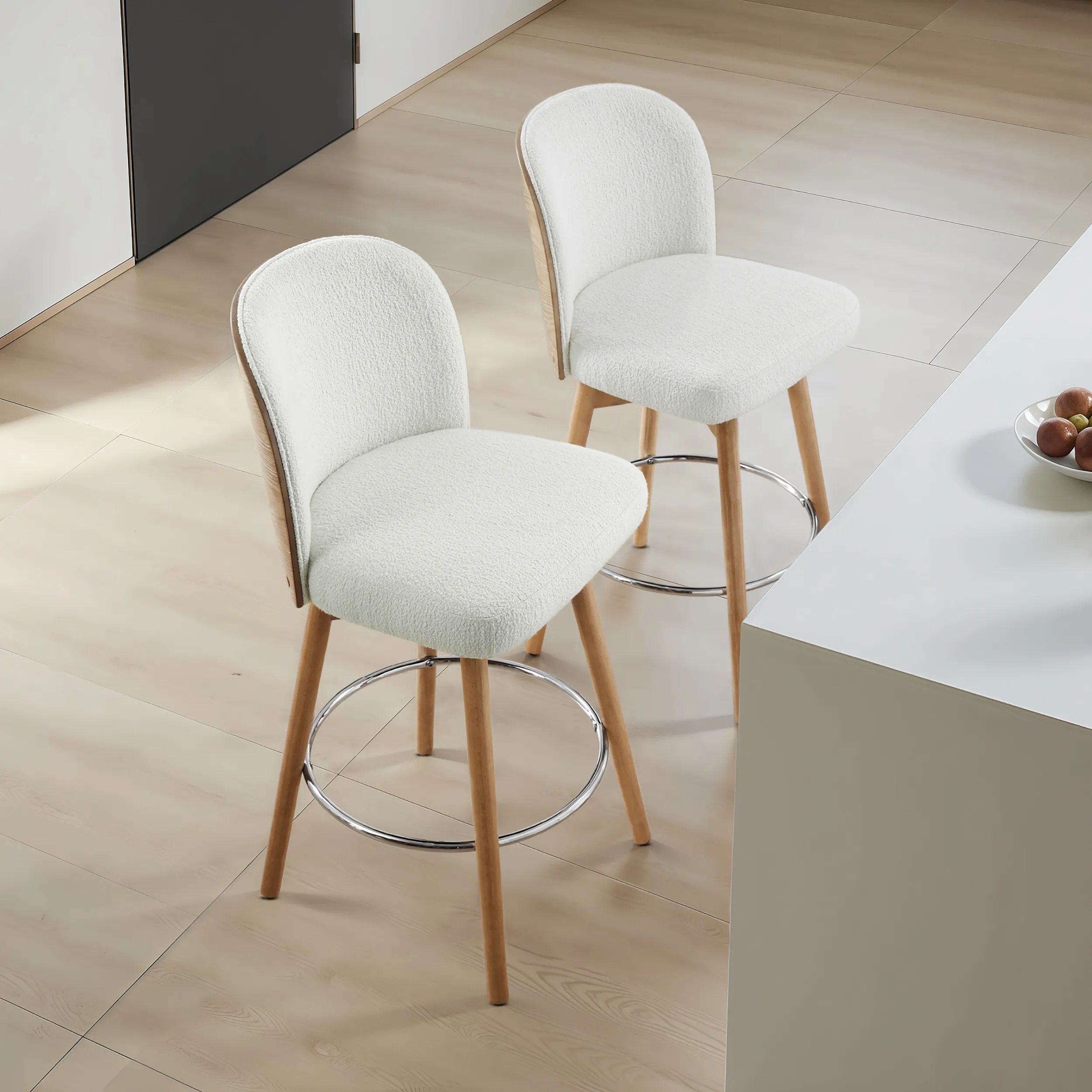 Modern Upholstered Swivel Solid Wood Counter Stools Modern Upholstered Swivel Solid Wood Counter Stools
