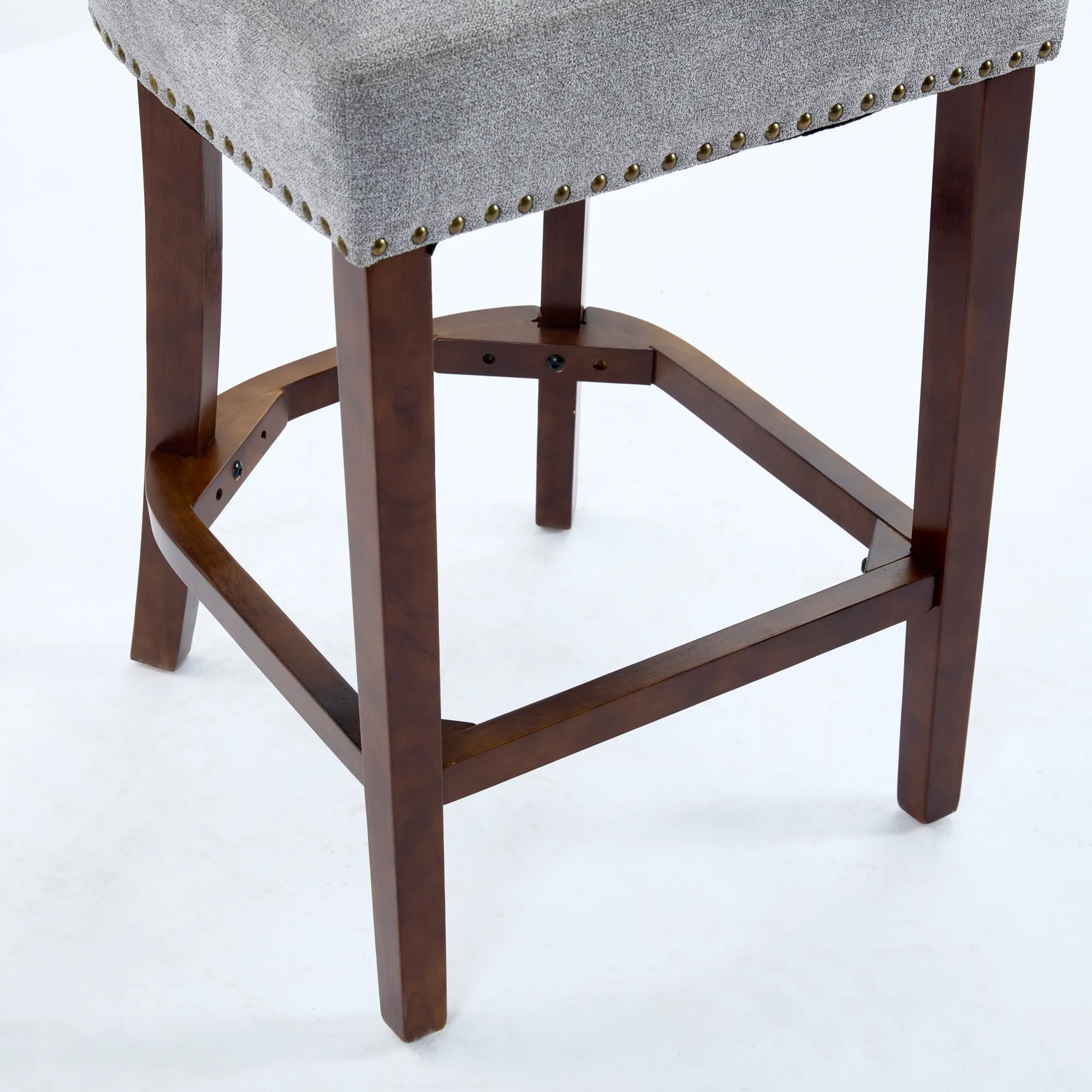 Mid-Century Modern Upholstered Solid Wood Counter Stools Mid-Century Modern Upholstered Solid Wood Counter Stools
