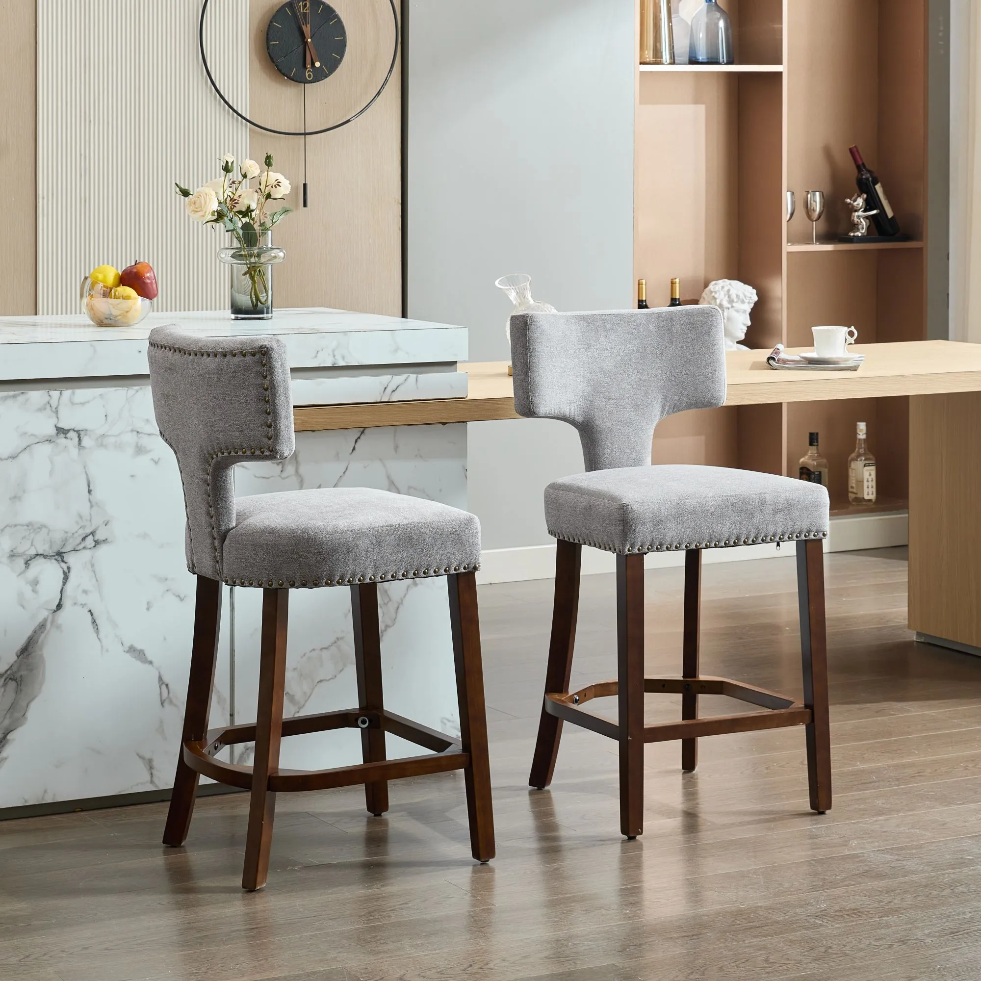 202604Mid-Century Modern Upholstered Solid Wood Counter Stools2802083643 Mid-Century Modern Upholstered Solid Wood Counter Stools