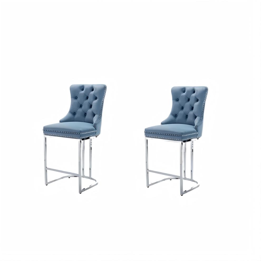 Modern Upholstered Velvet Counter Stools