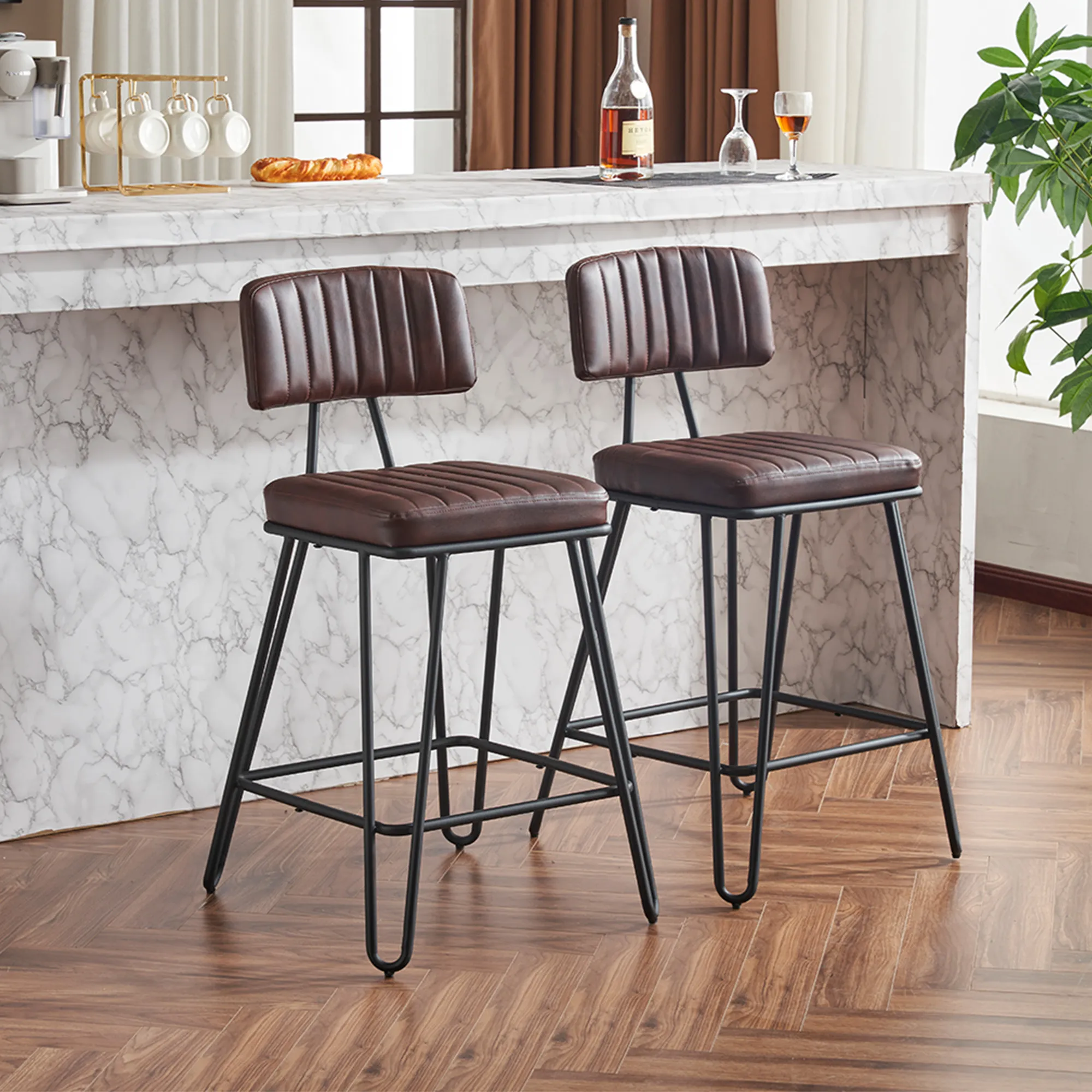 PU Leather Counter Height Bar Stools PU Leather Counter Height Bar Stools