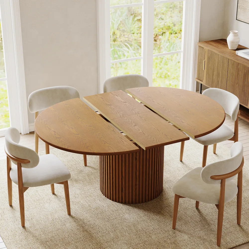 Round Extendable Dining Table