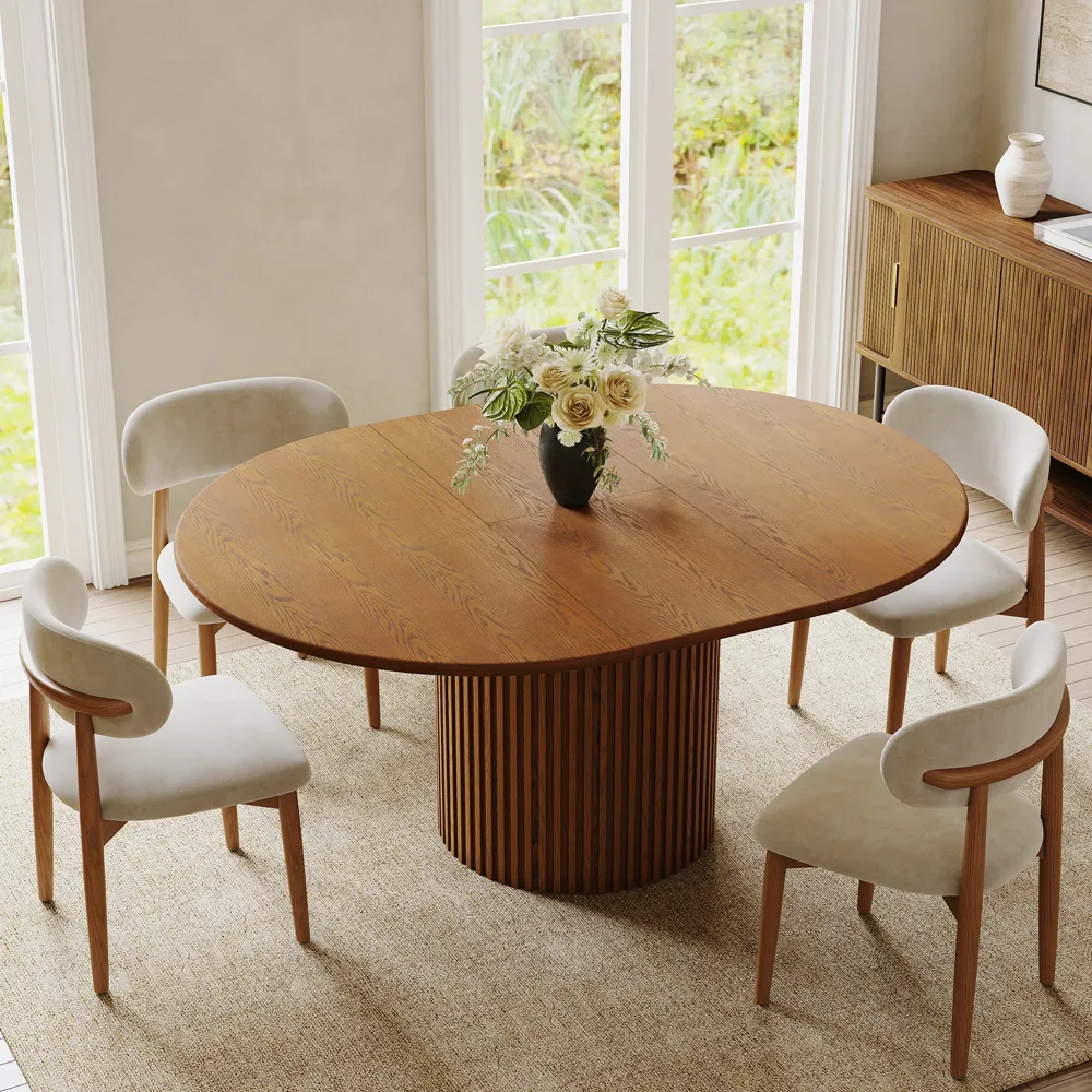 Round Extendable Dining Table