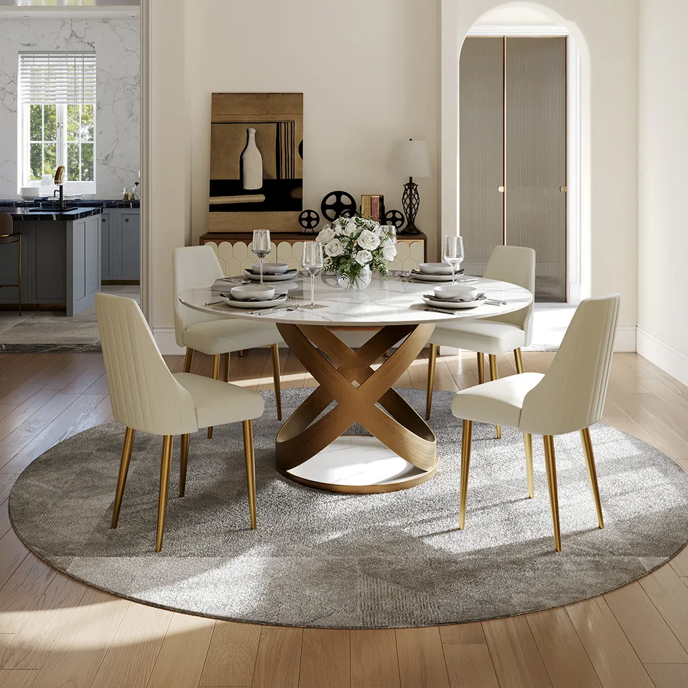 Round Glossy Sintered Stone Dining Table