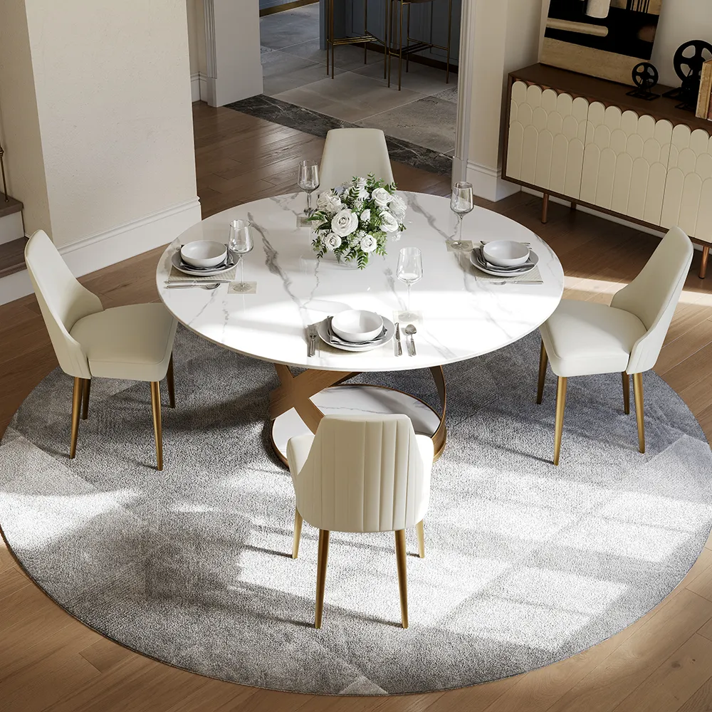 Round Glossy Sintered Stone Dining Table Round Glossy Sintered Stone Dining Table