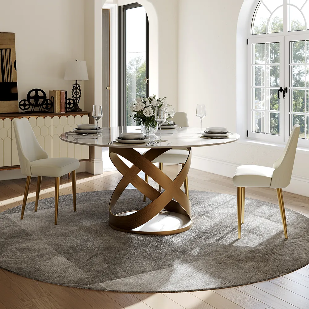 Round Glossy Sintered Stone Dining Table Round Glossy Sintered Stone Dining Table