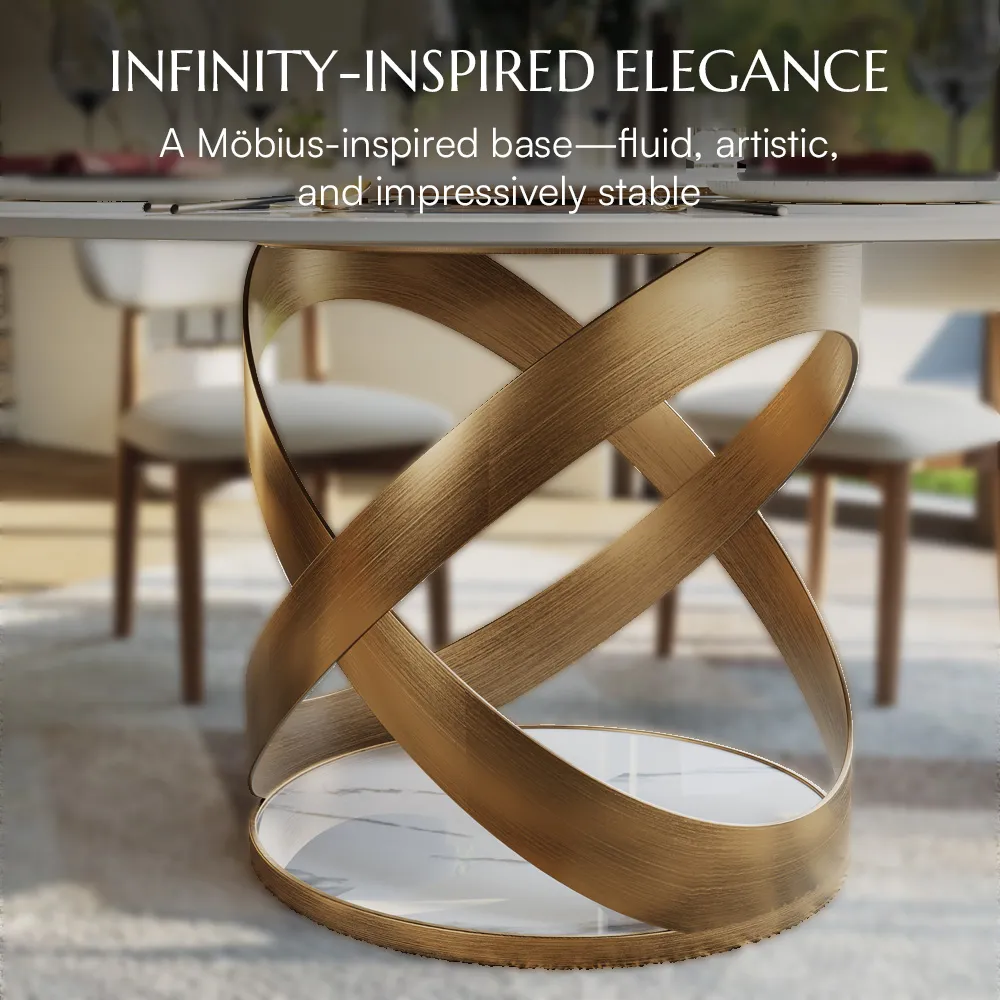 Round Glossy Sintered Stone Dining Table Round Glossy Sintered Stone Dining Table