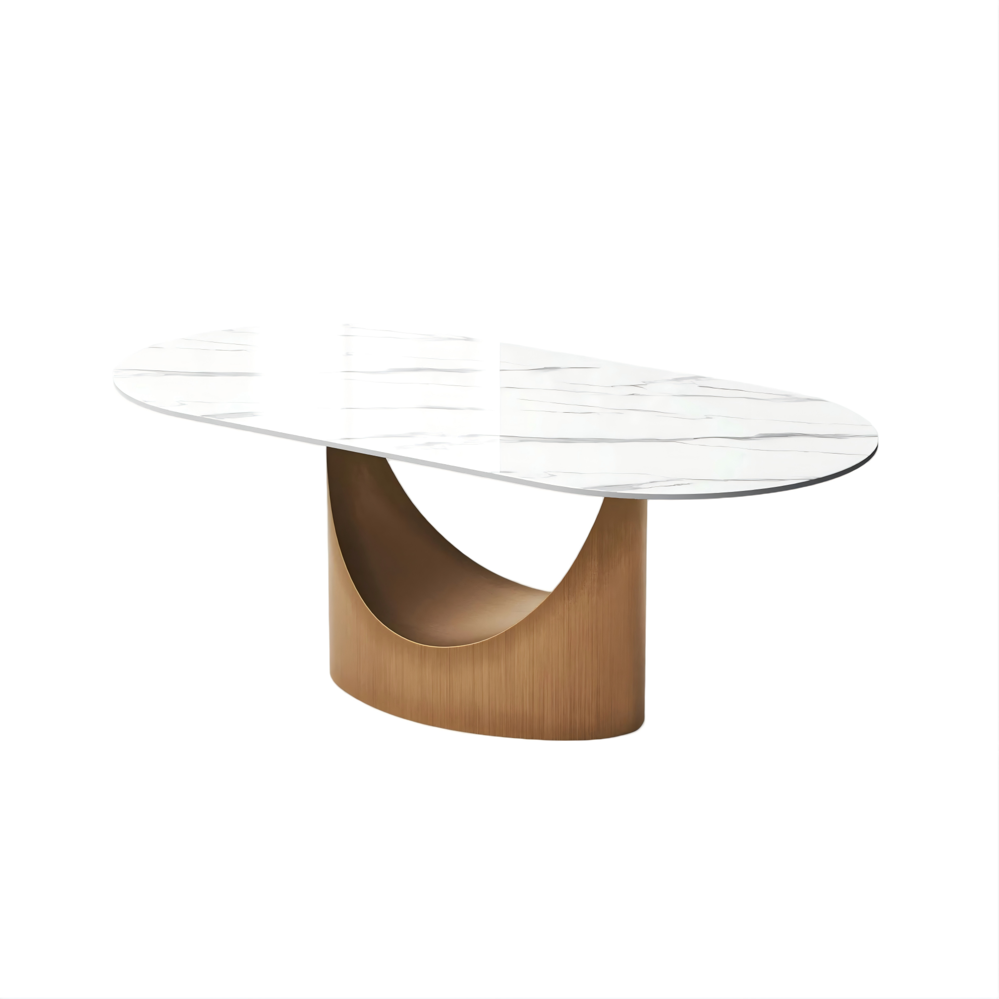 Oval Glossy Sintered Stone Dining Table
