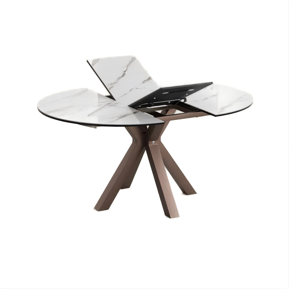 Oval Glossy Sintered Stone Extendable Dining Table