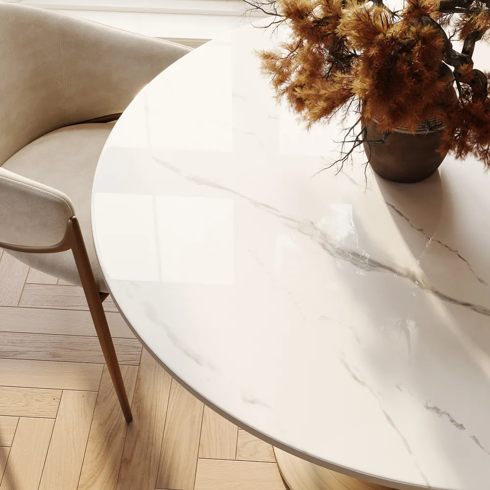 Glossy Sintered Stone Dining Table Glossy Sintered Stone Dining Table