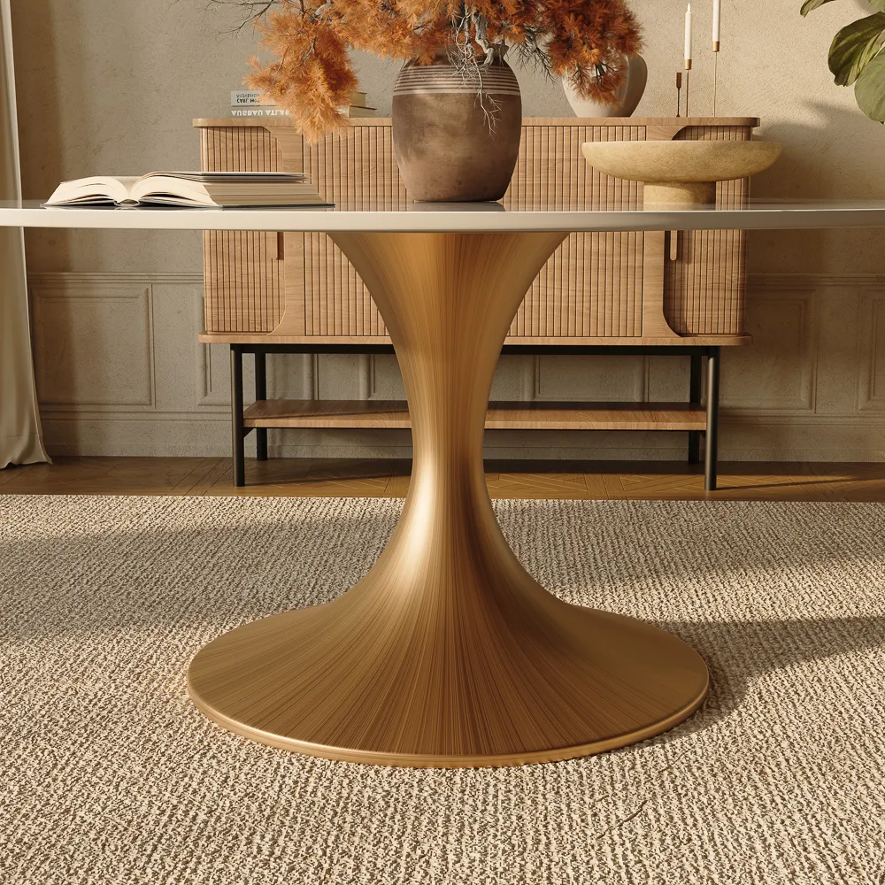 Glossy Sintered Stone Dining Table Glossy Sintered Stone Dining Table