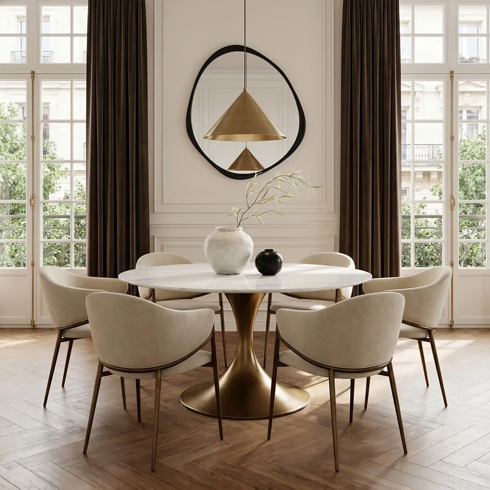 Glossy Sintered Stone Dining Table Glossy Sintered Stone Dining Table