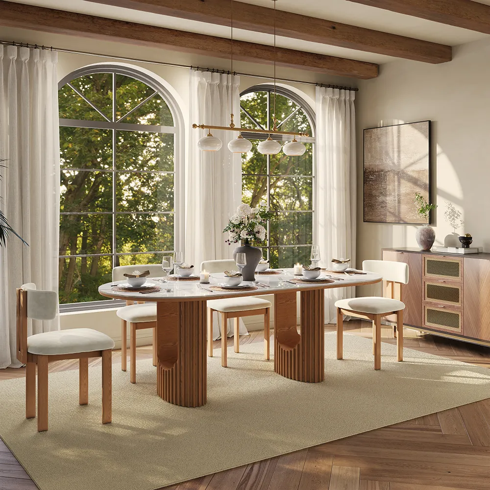 Oval Glossy Sintered Stone Dining Table Oval Glossy Sintered Stone Dining Table