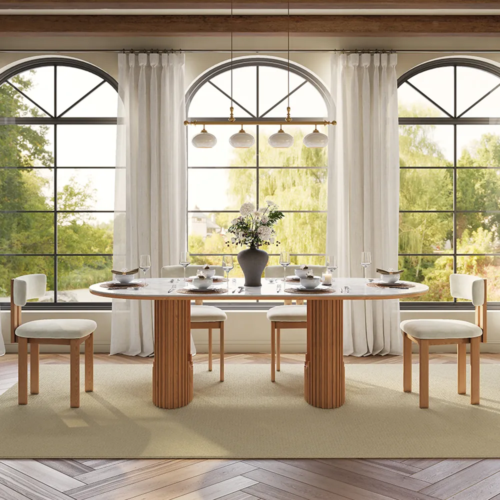 Oval Glossy Sintered Stone Dining Table Oval Glossy Sintered Stone Dining Table